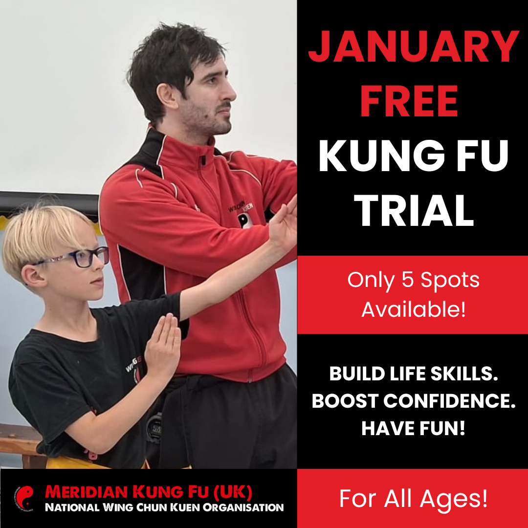 Meridian Kung Fu Wickford & Benfleet Facebook ad: JANUARY 100% FREE!