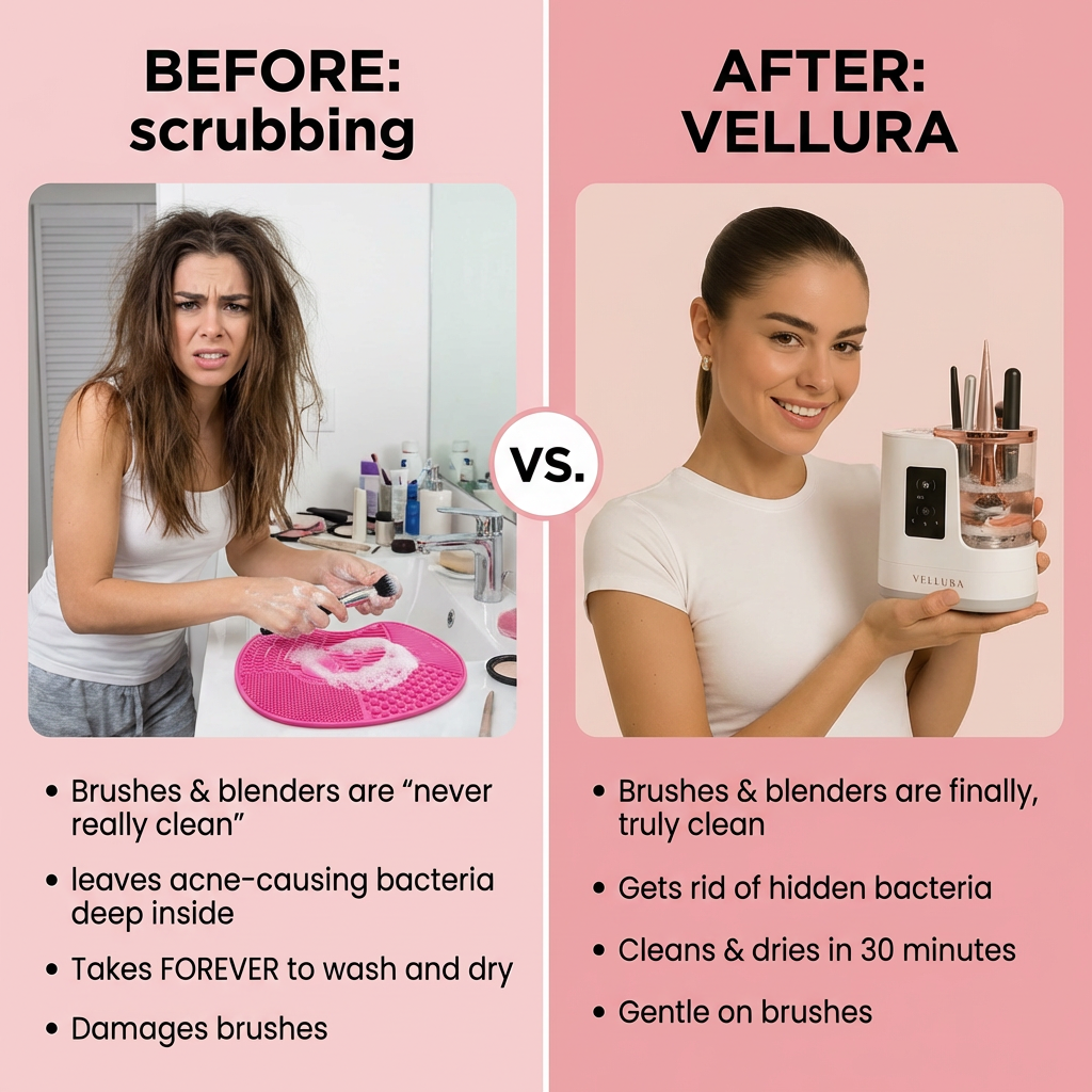 VivaVellura Facebook ad: Stop Painting Bacteria On Your Face Every Morning