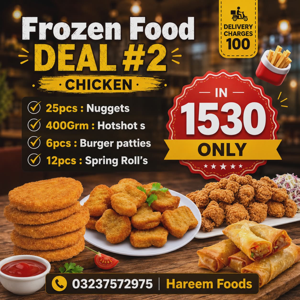 Hareem foods Facebook ad: Faisalabad's Favorite Premium Ready-to-Cook Frozen Food…