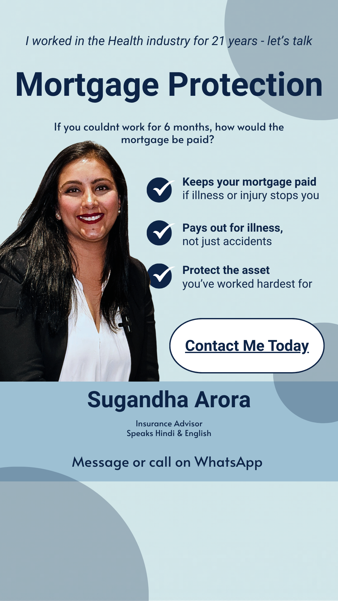 Sugandha Arora- Health and Life Insurance Advisor Facebook ad