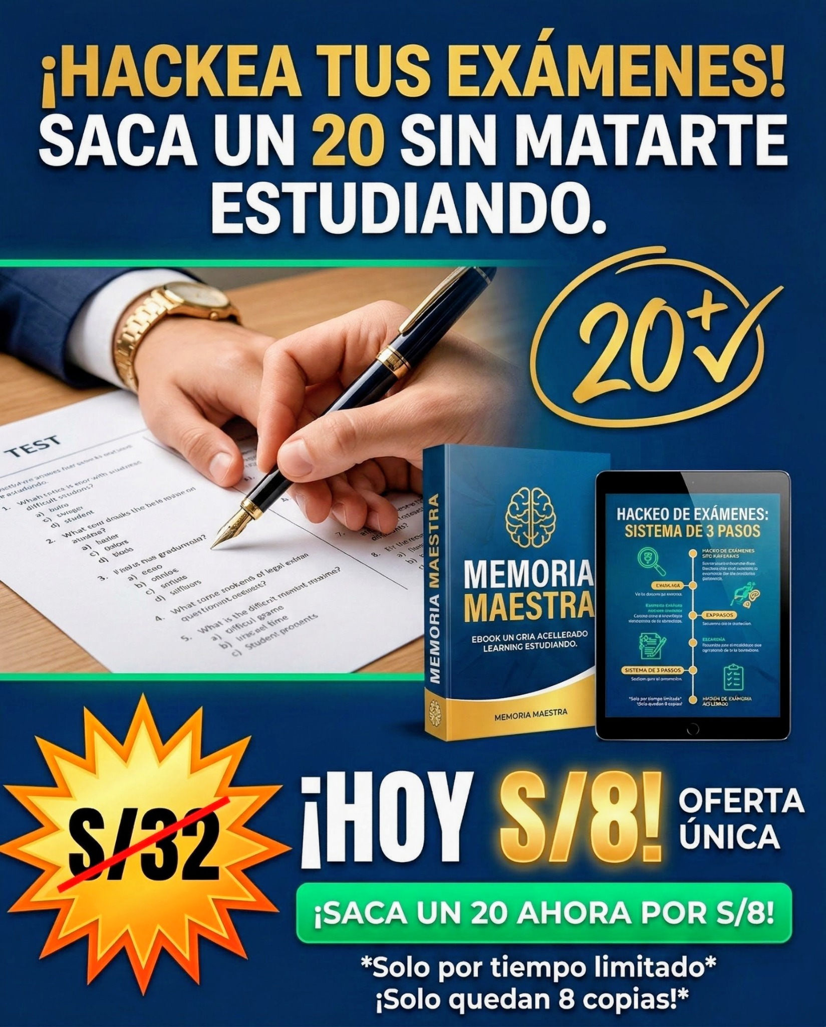 Apex Latino Facebook ad: Pack Memoria y Aprendizaje Acelerado - S/8.00