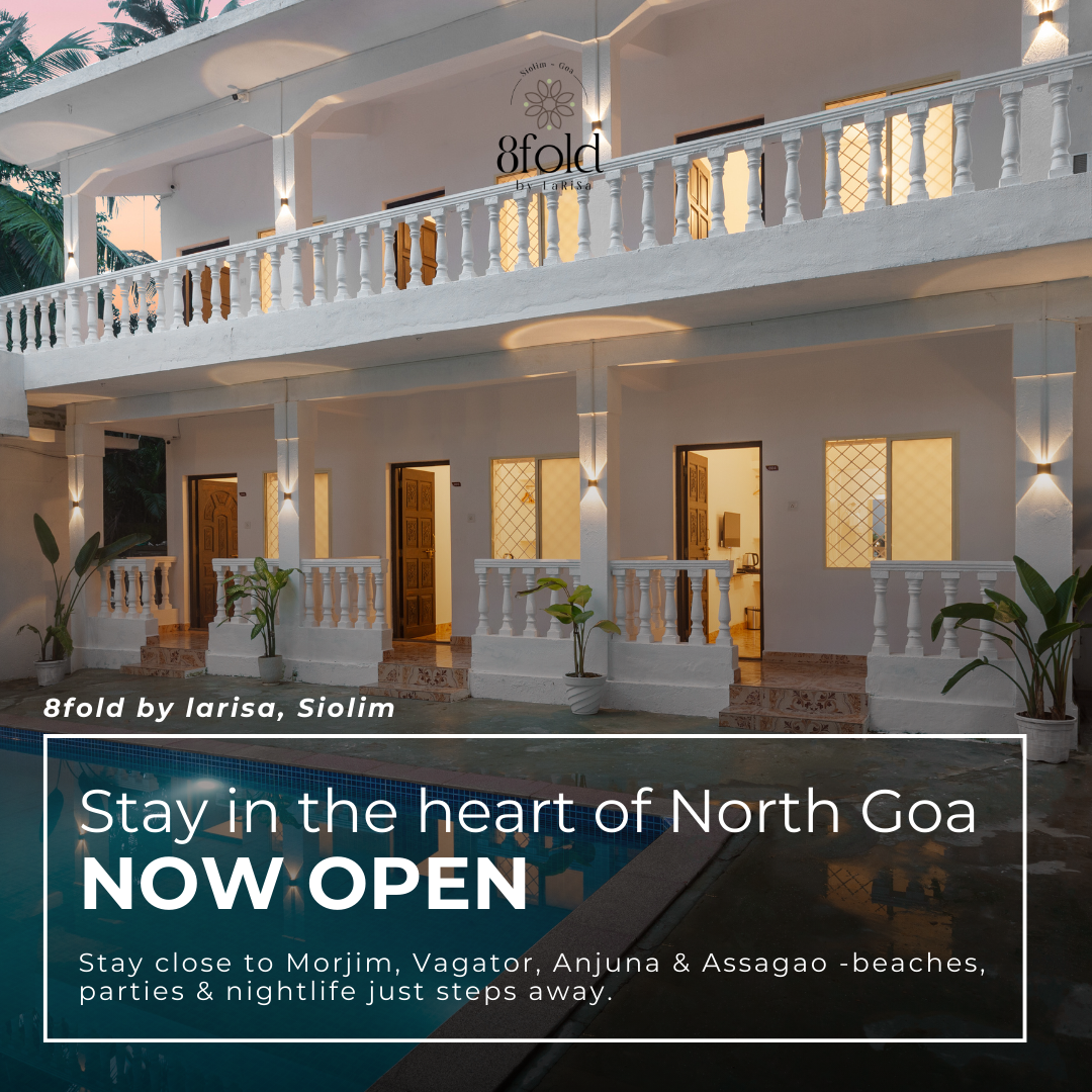 8fold by Larisa Facebook ad: Book Your Siolim Escape!