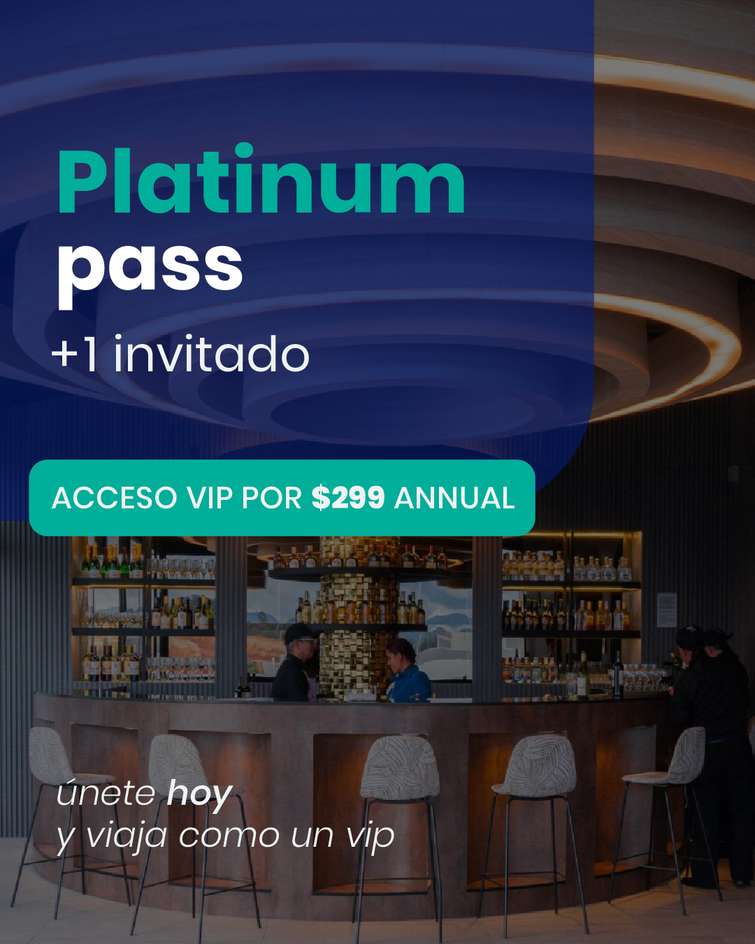 Global Lounge Network Facebook ad: Bring up to +2 guests on every airport visit.