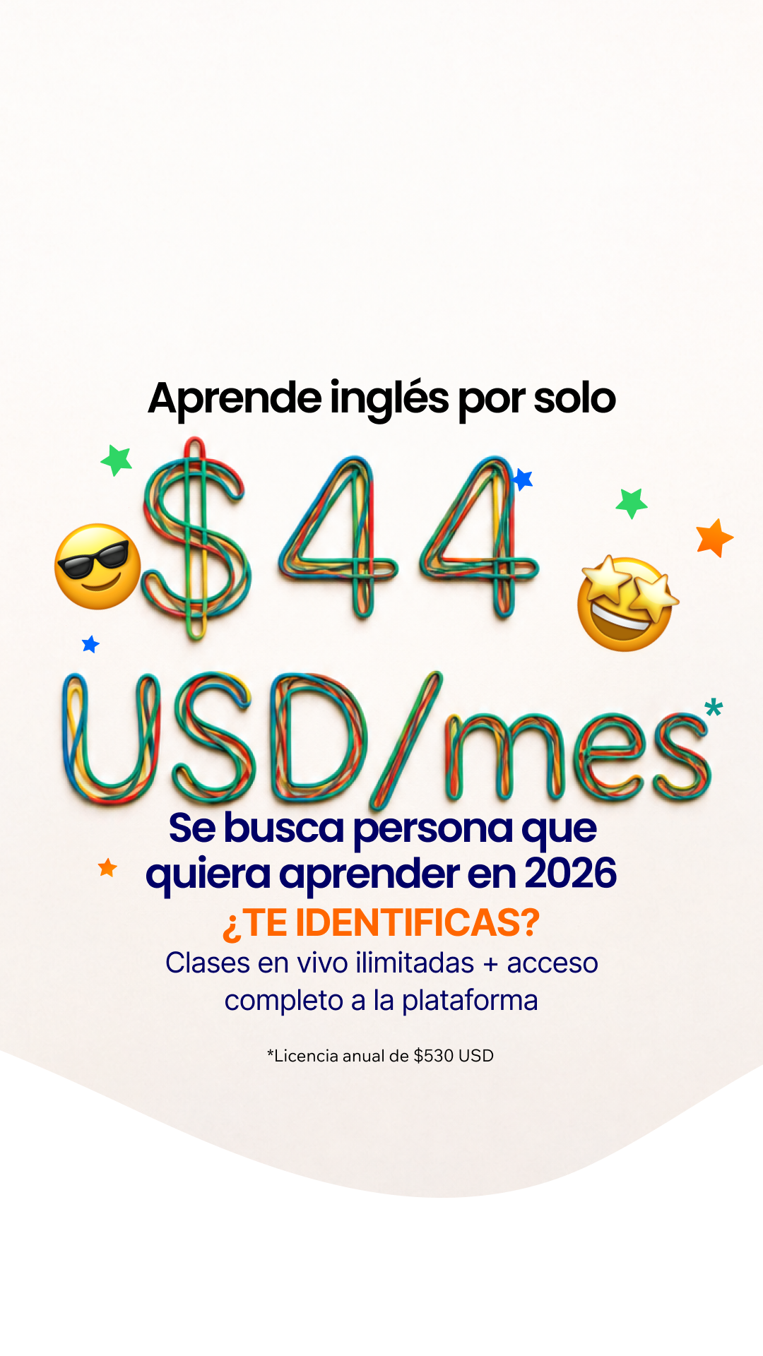 Open English Facebook ad