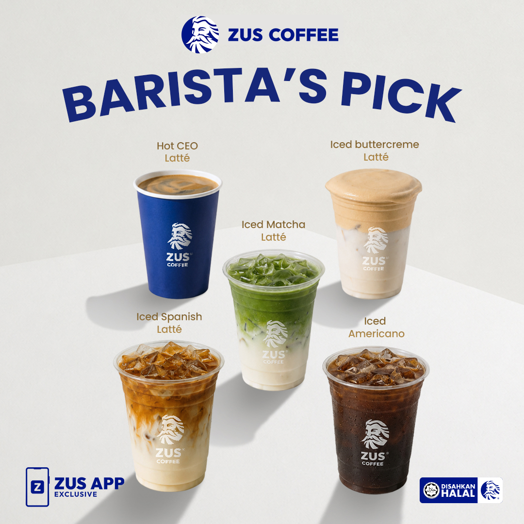 ZUS Coffee Facebook ad: 5 Brews Our Baristas Are Obsessed With Right Now