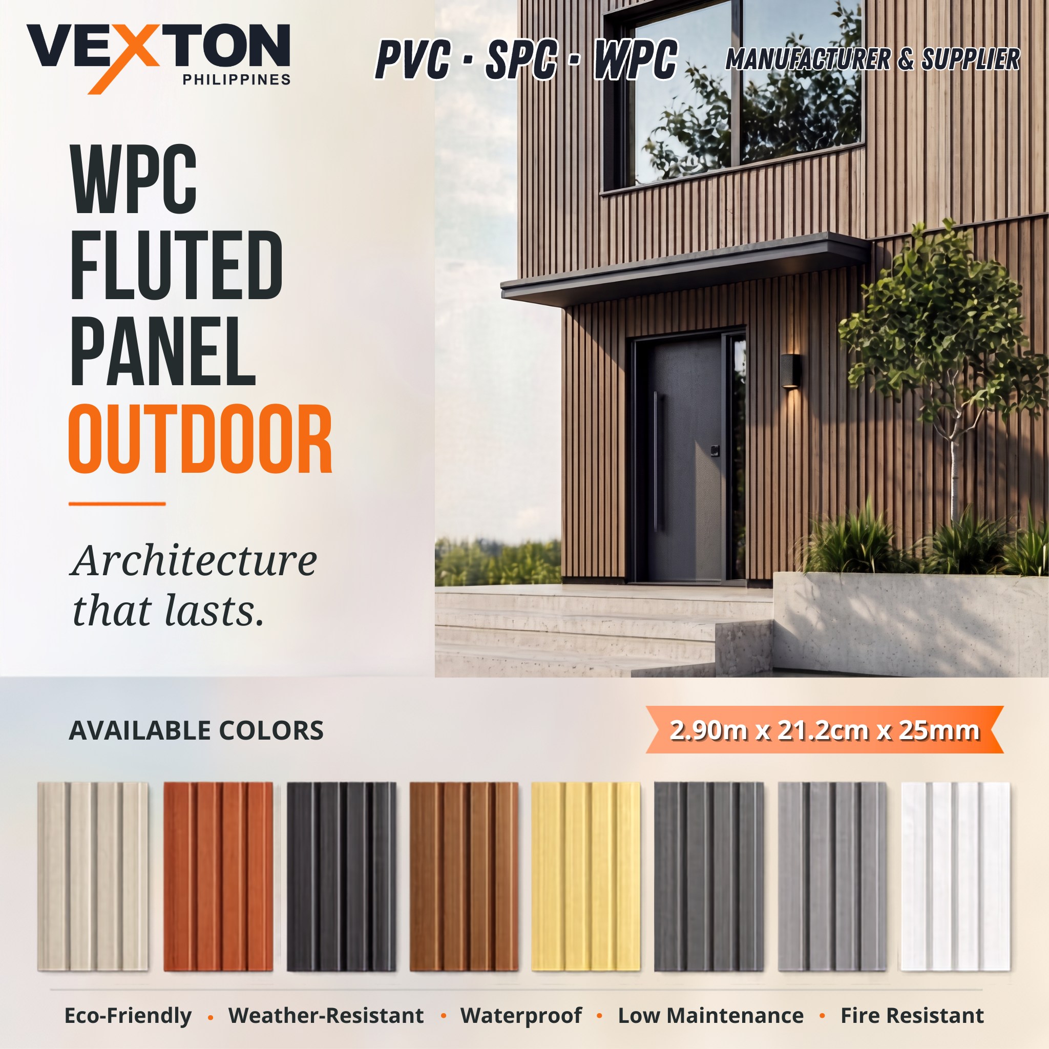 Vexton Philippines - PVC SPC WPC Panels Facebook ad: Upgrade your home’s curb appeal with Premium WPC…