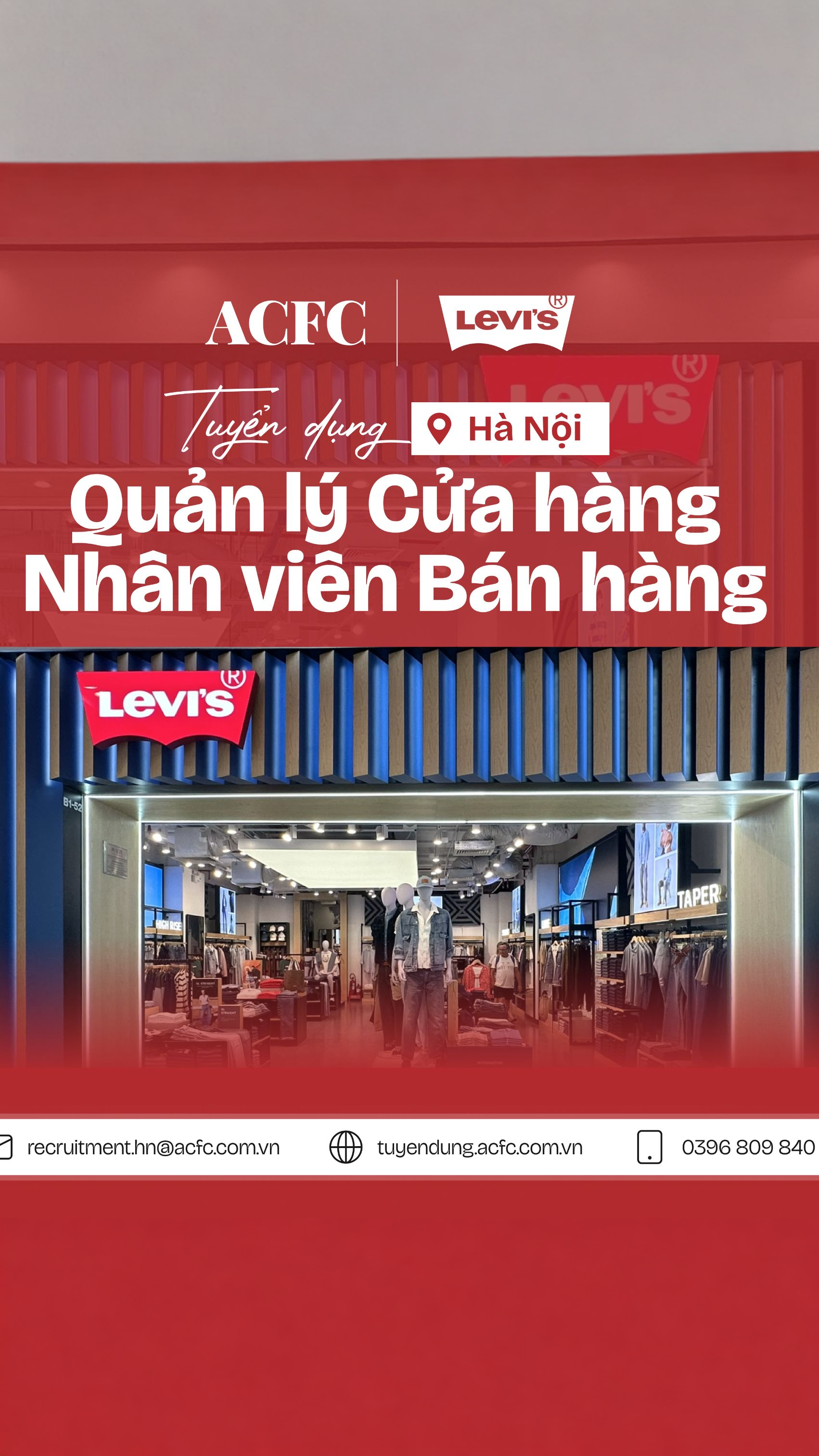 ACFC Careers Facebook ad: [HÀ NỘI] LEVI'S HÀ NỘI TUYỂN DỤNG