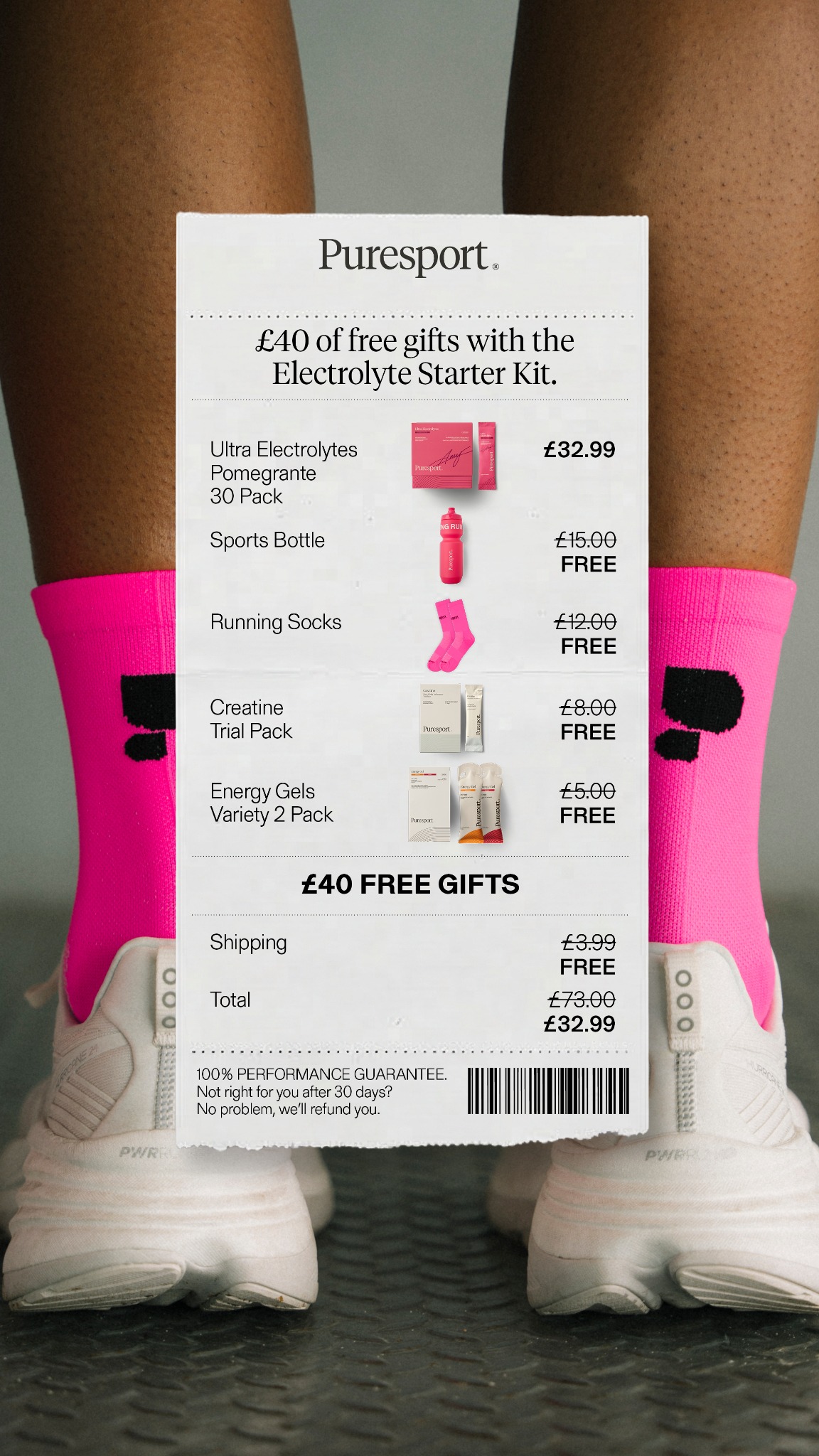 Puresport Facebook ad: Ultra Electrolytes Starter Kit 55% Off