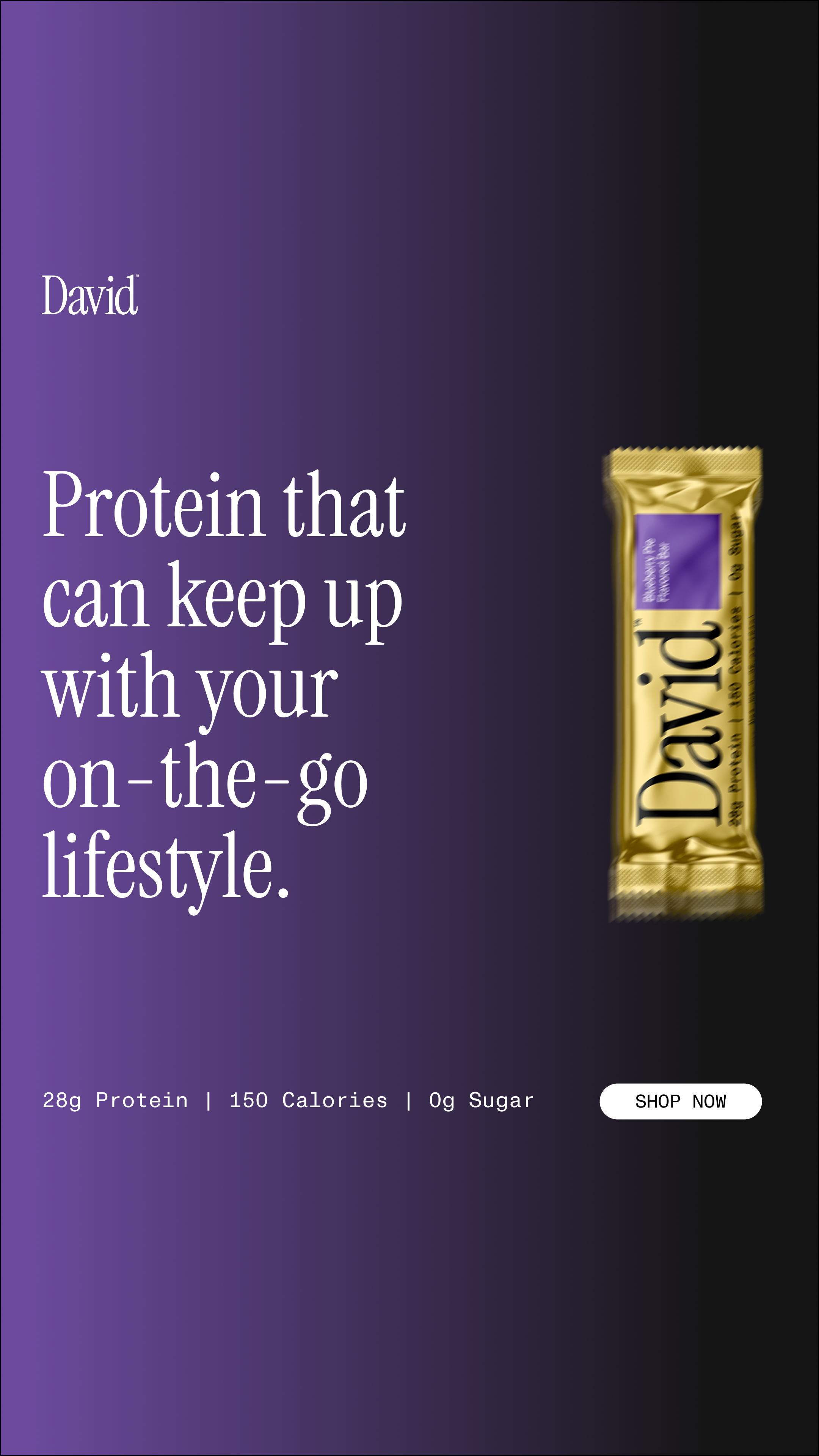 David Protein Facebook ad