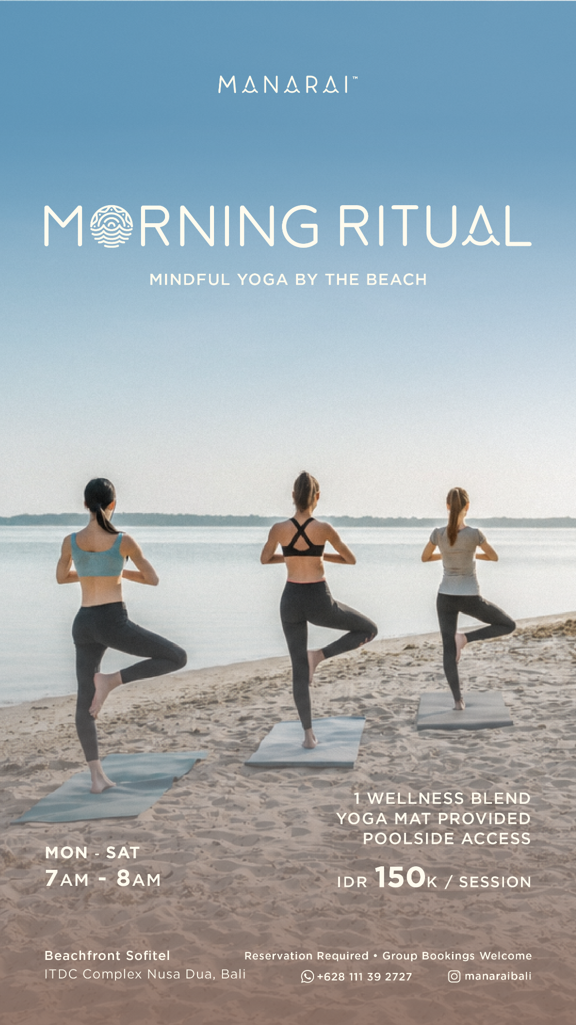 Manarai Beach House Facebook ad: Morning Ritual - Mindful Yoga By The Beach…