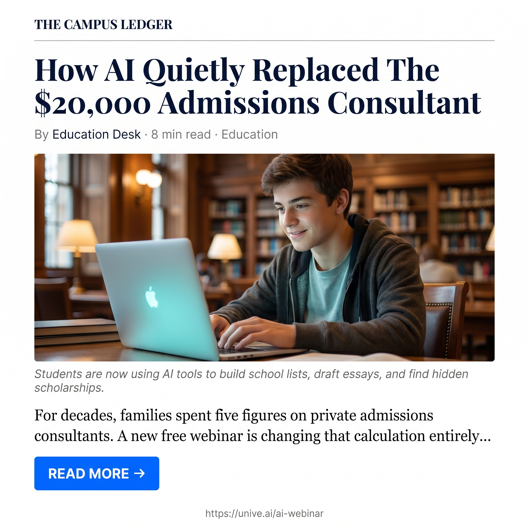 Unive AI Facebook ad