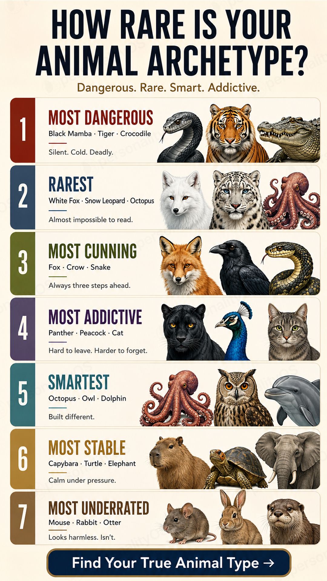 2026 PersonalityTest Facebook ad: How Rare Your ANIMAL ARCHETYPE is?