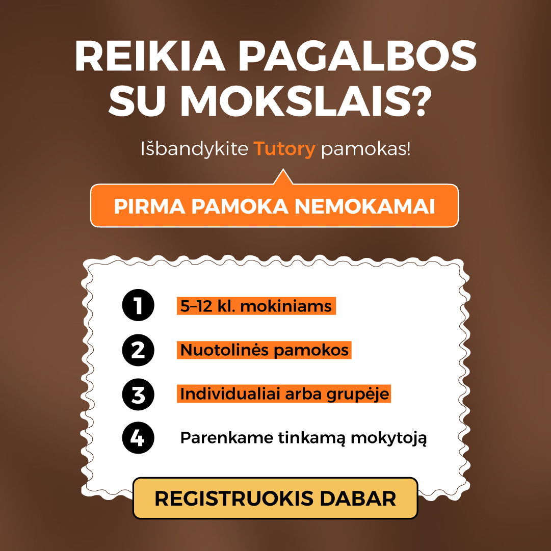 Tutory.lt Facebook ad: Korepetitoriai