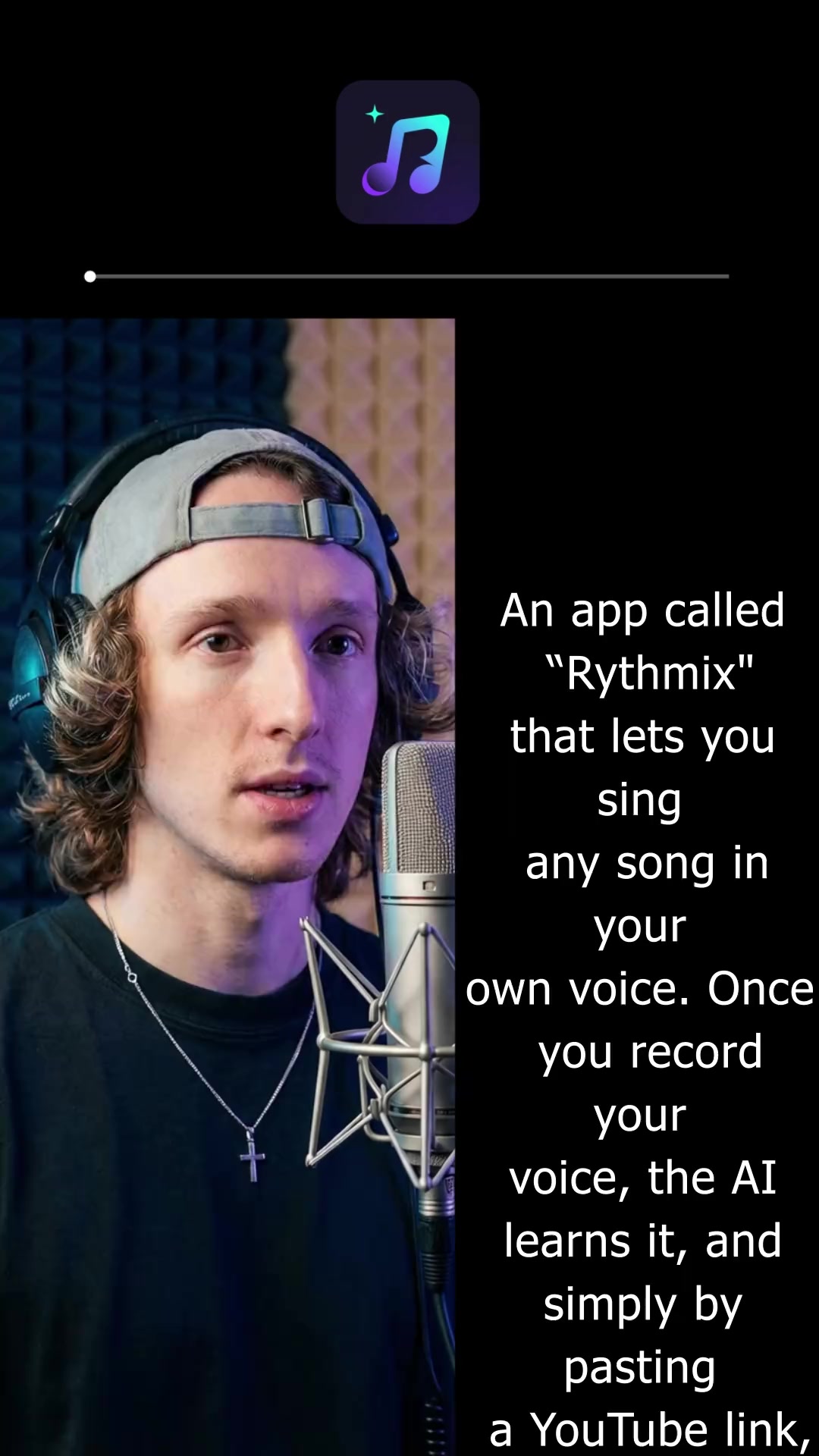 Rythmix-AI Music Generator Facebook ad: Make songs with AI!