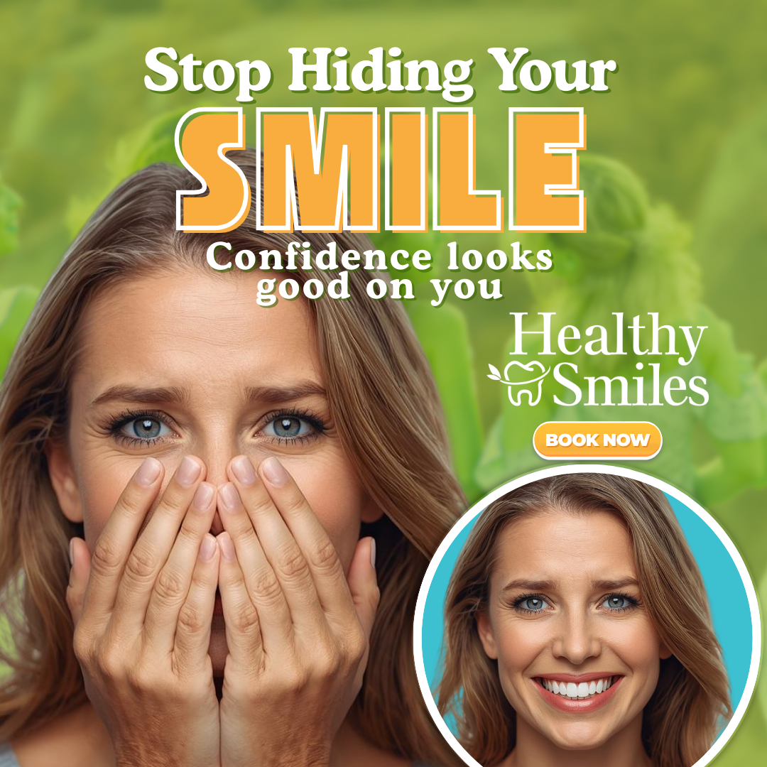 Healthy Smiles Facebook ad: Stop Hiding Your Smile
