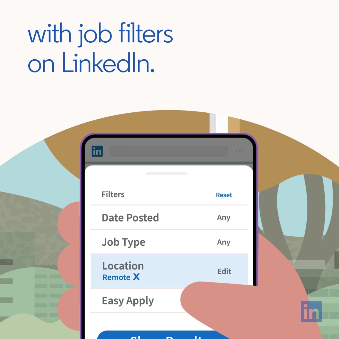LinkedIn Facebook ad: Search for jobs on your terms