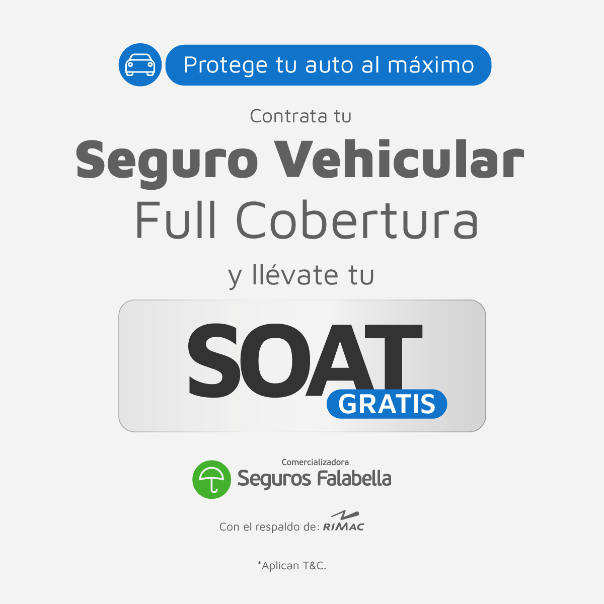 Corredores de Seguros Falabella Facebook ad: Tu auto protegido al máximo