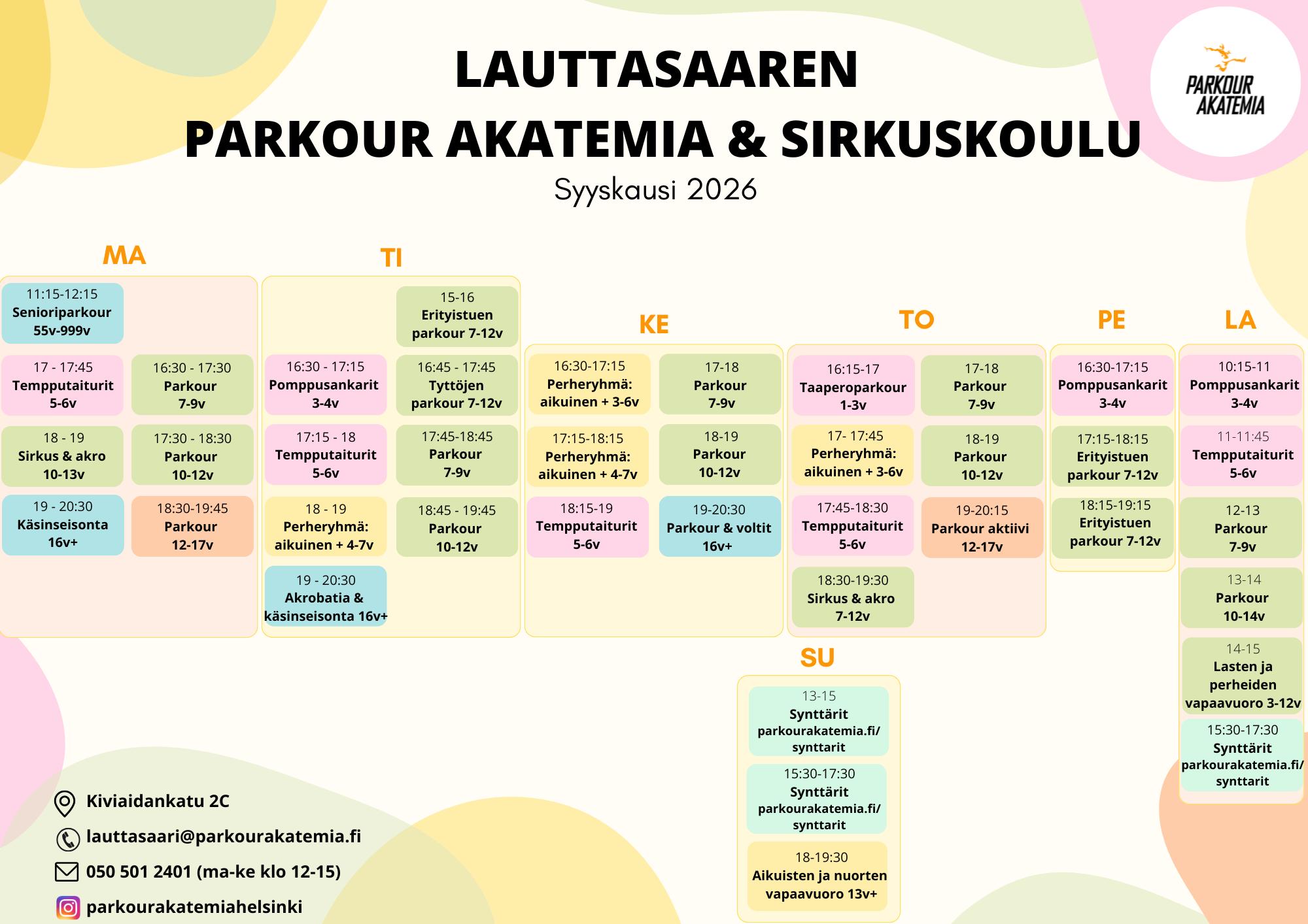 Helsingin Parkour Akatemia Facebook ad: Ilmoittautuminen syksyn 2026 tunneille käy kuumana kuin…