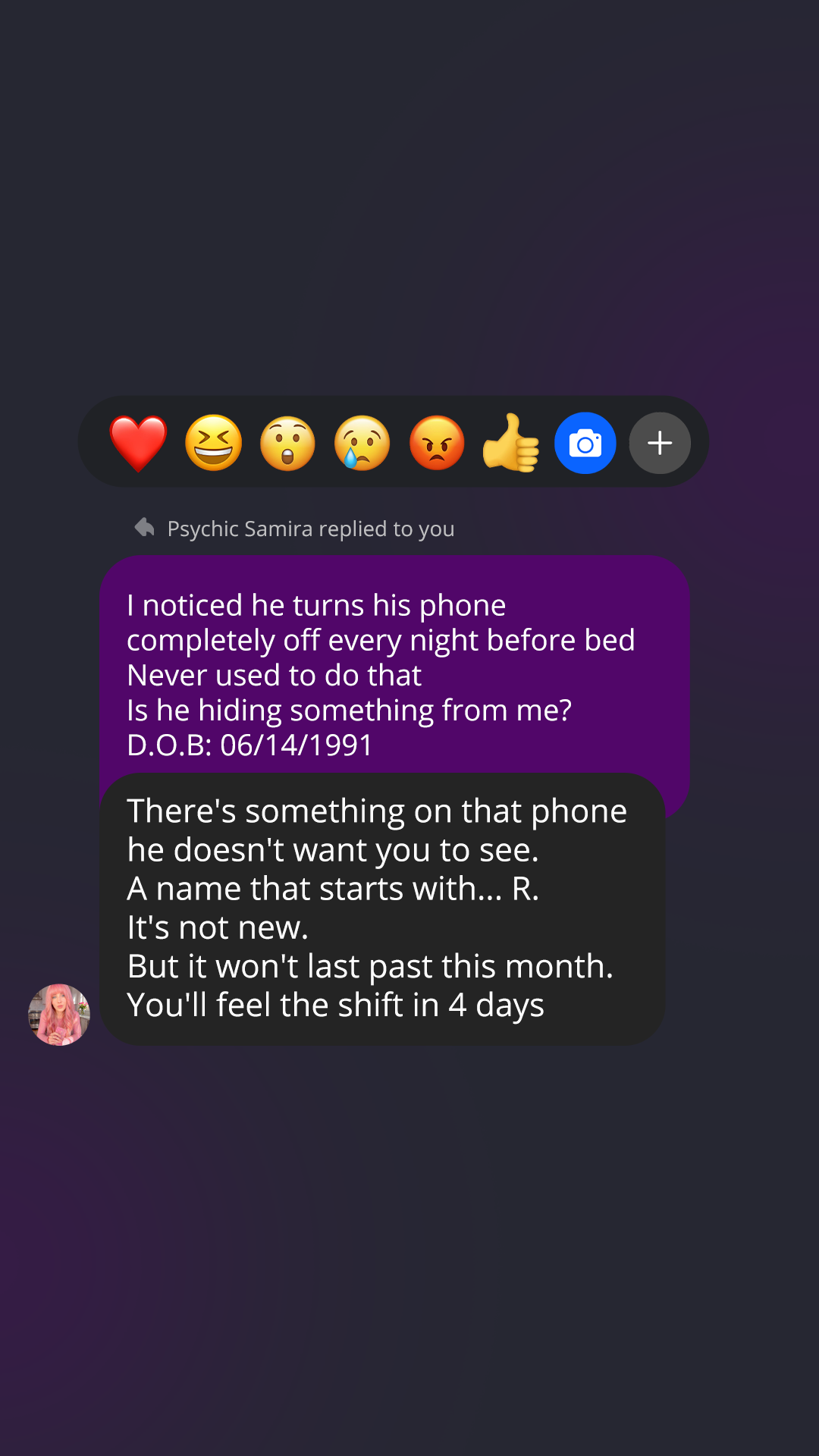 Psychic Samira Facebook ad
