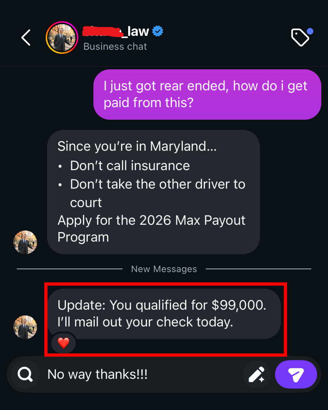 Accident Connect Facebook ad