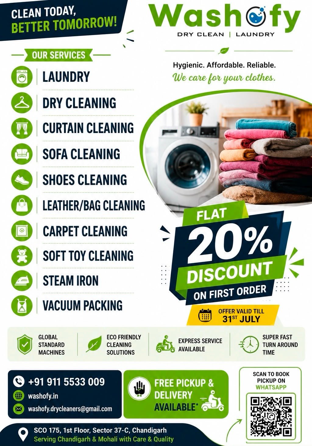 Washofy Dry Cleaners Facebook ad