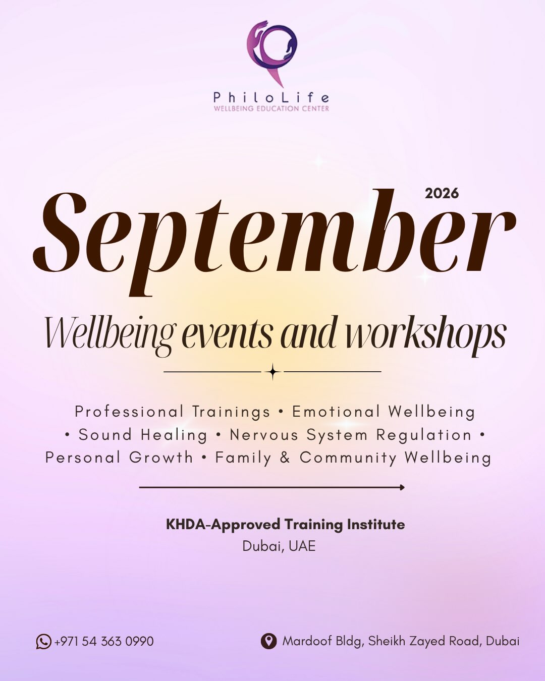 PhiloLife Wellbeing Facebook ad: SEPTEMBER AT PHILOLIFE