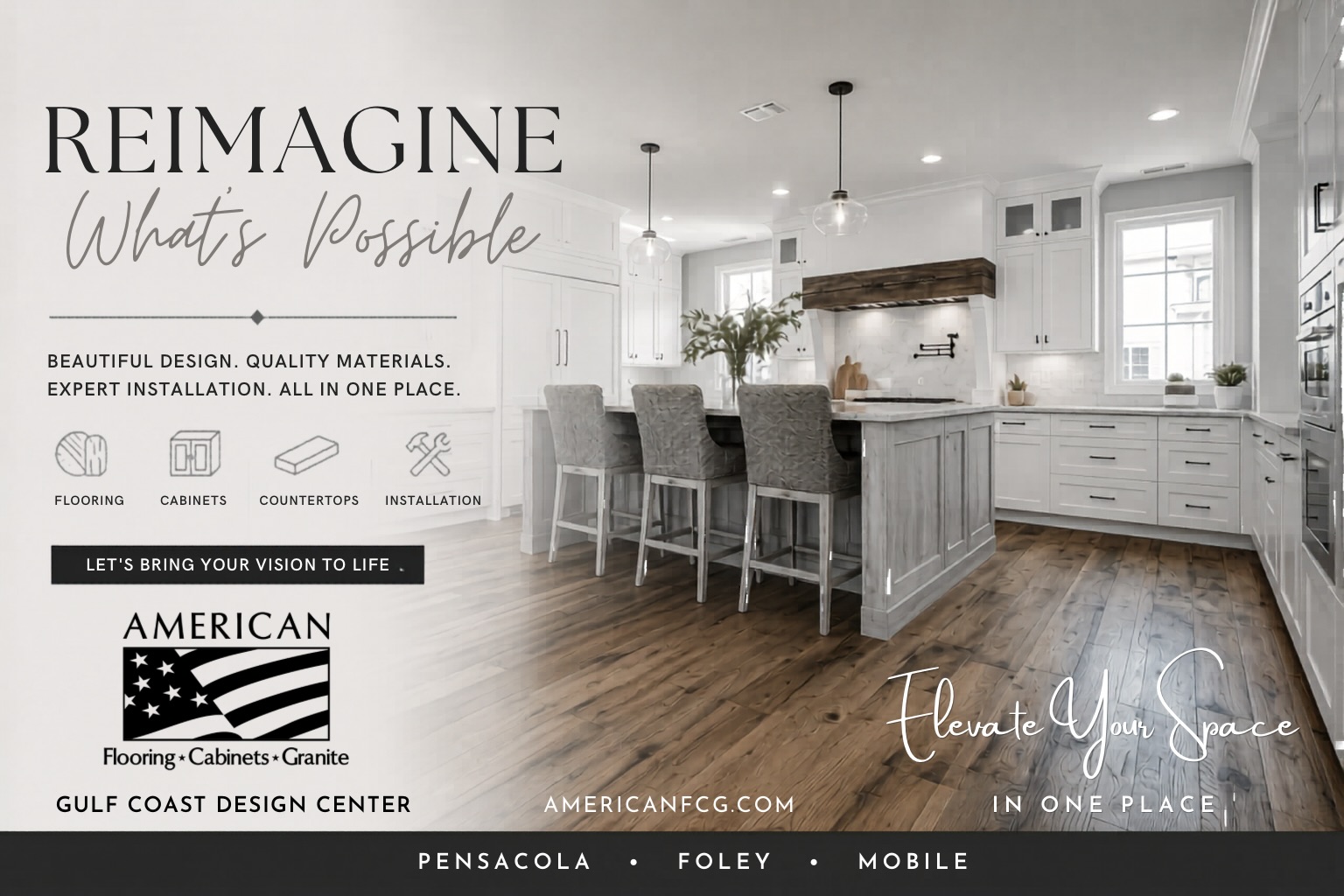 American Flooring, Cabinets & Granite Facebook ad