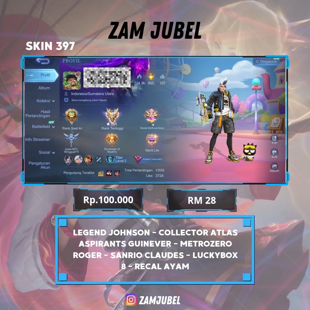 zamjubel.mlbb Facebook ad: STATUS | AKUN READY