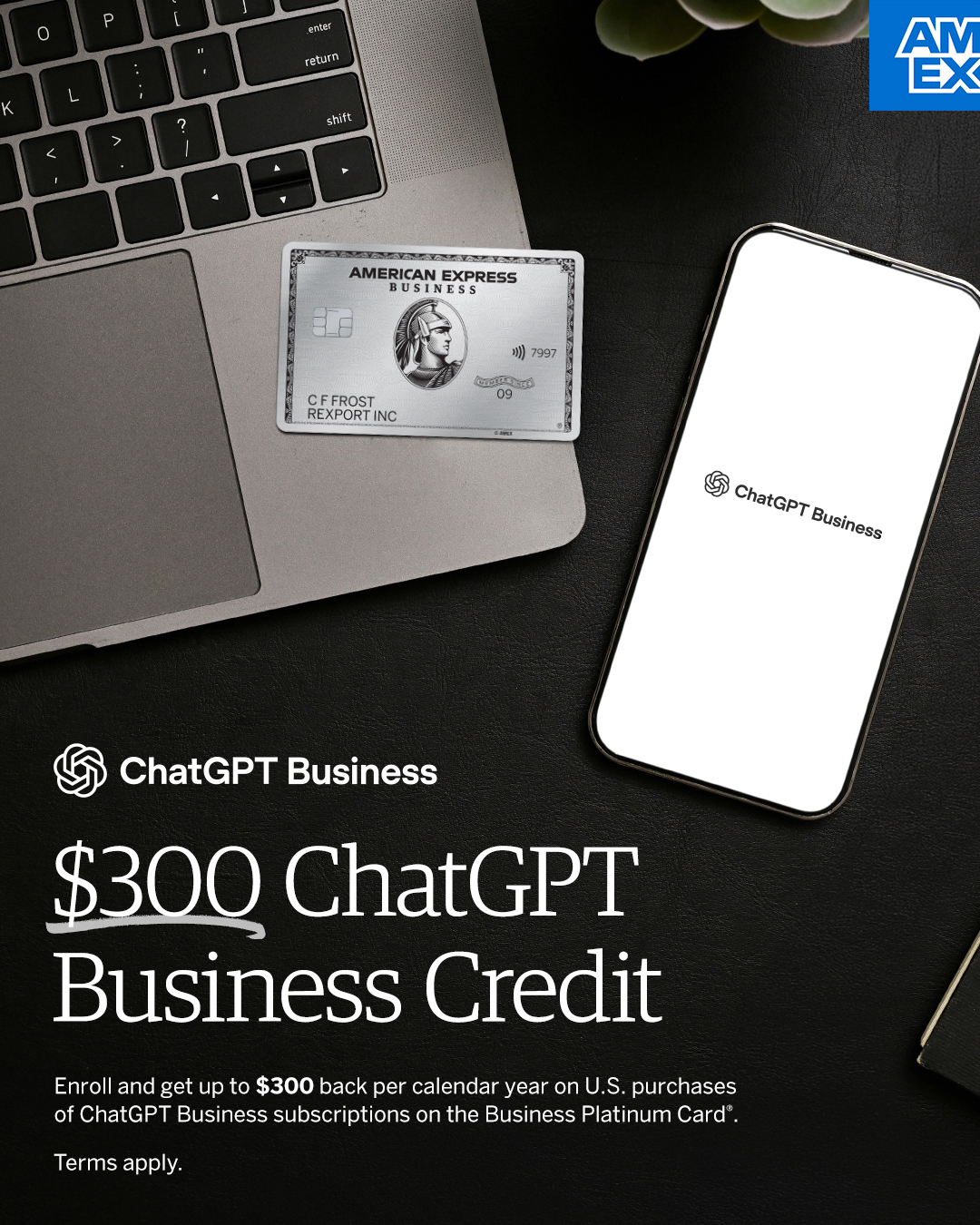 American Express Business Facebook ad: The Business Platinum Card