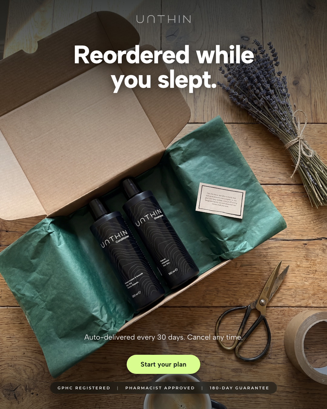 Unthinhair Facebook ad