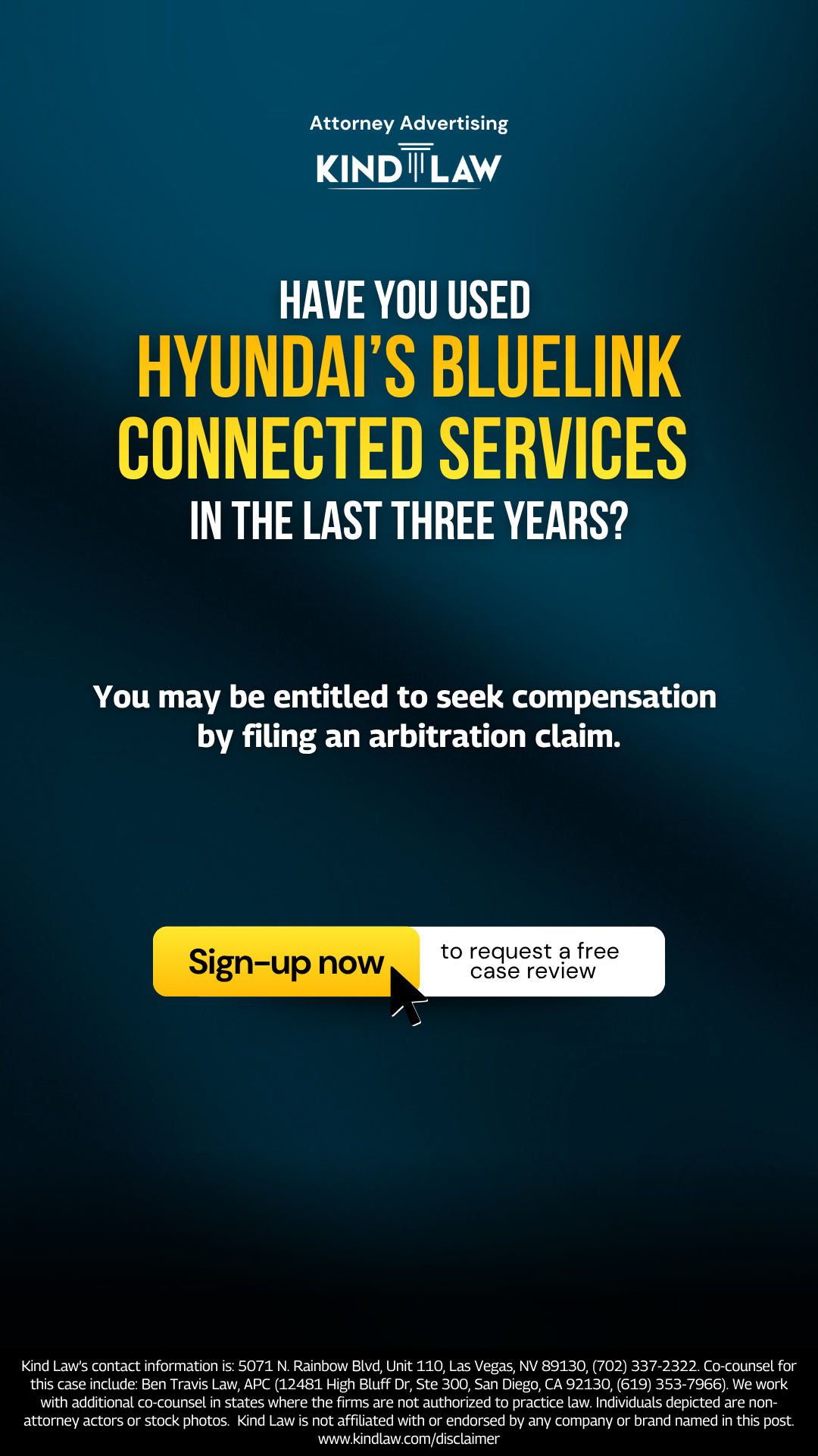 Kind Law Facebook ad: Hyundai Data Shared Without Consent?