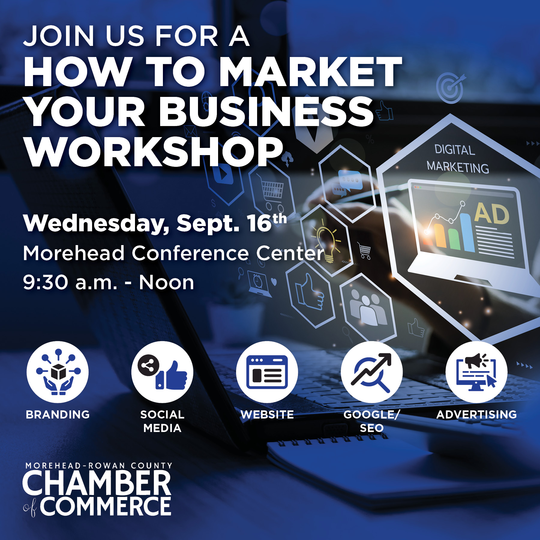 Morehead-Rowan County Chamber of Commerce, Inc. Facebook ad: How to Market Your Business Workshop - Event Registration