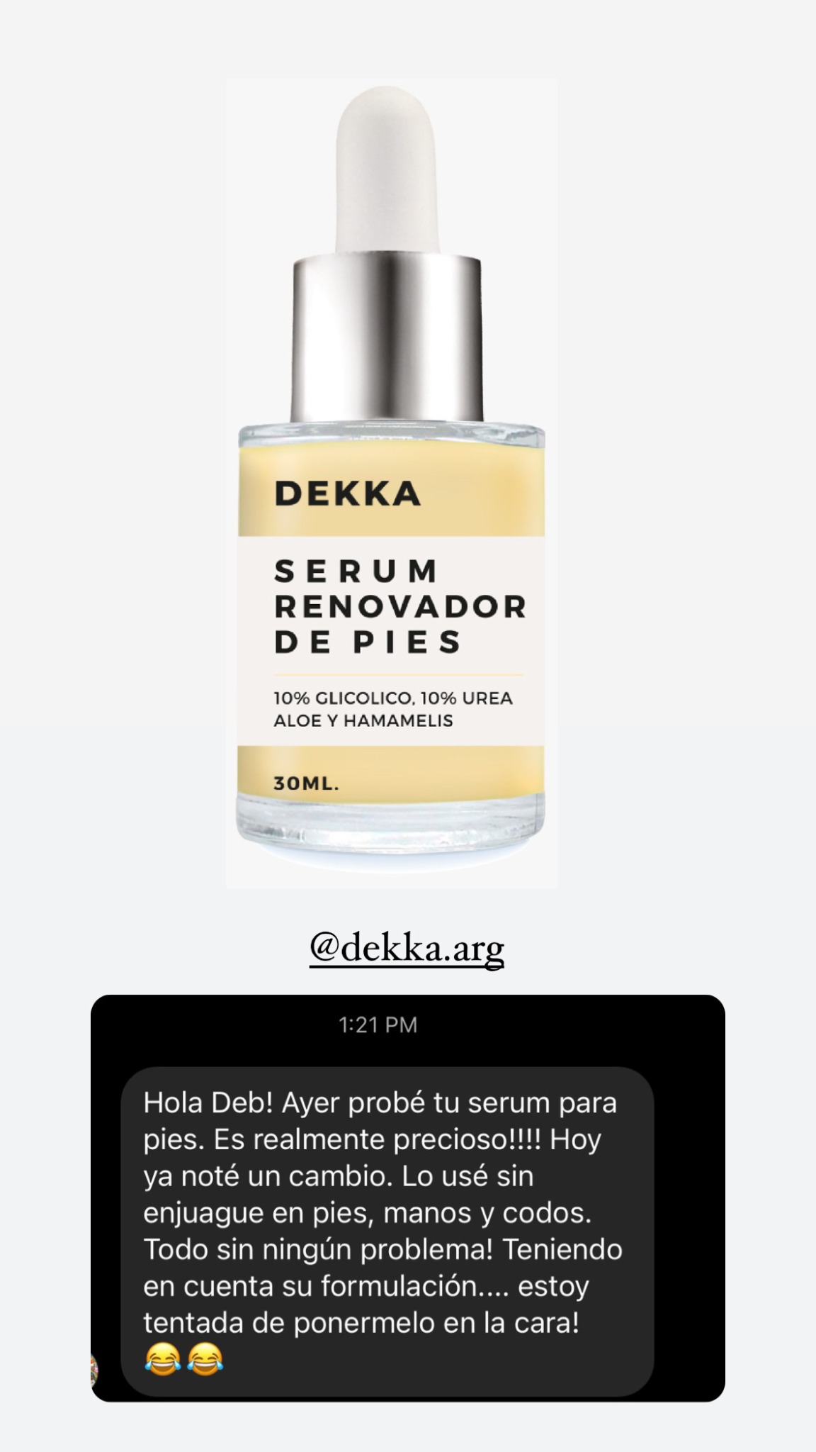Dekka Facebook ad: PACK 3 SERUM DE PIES