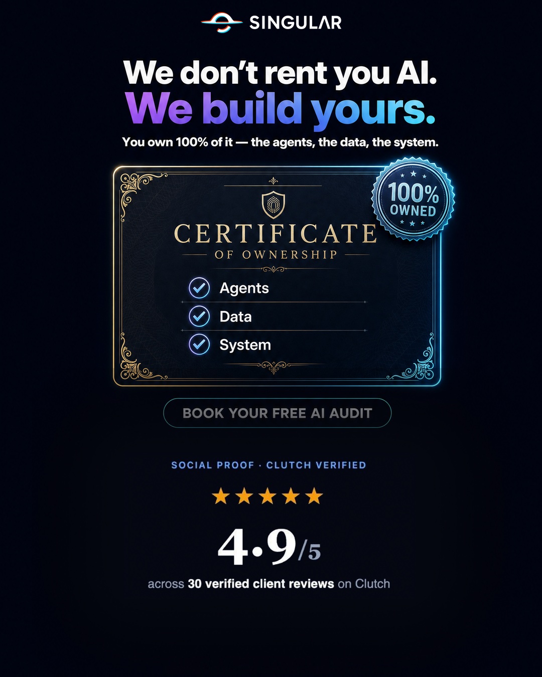 Singular Innovation Facebook ad: Book your Free AI Audit