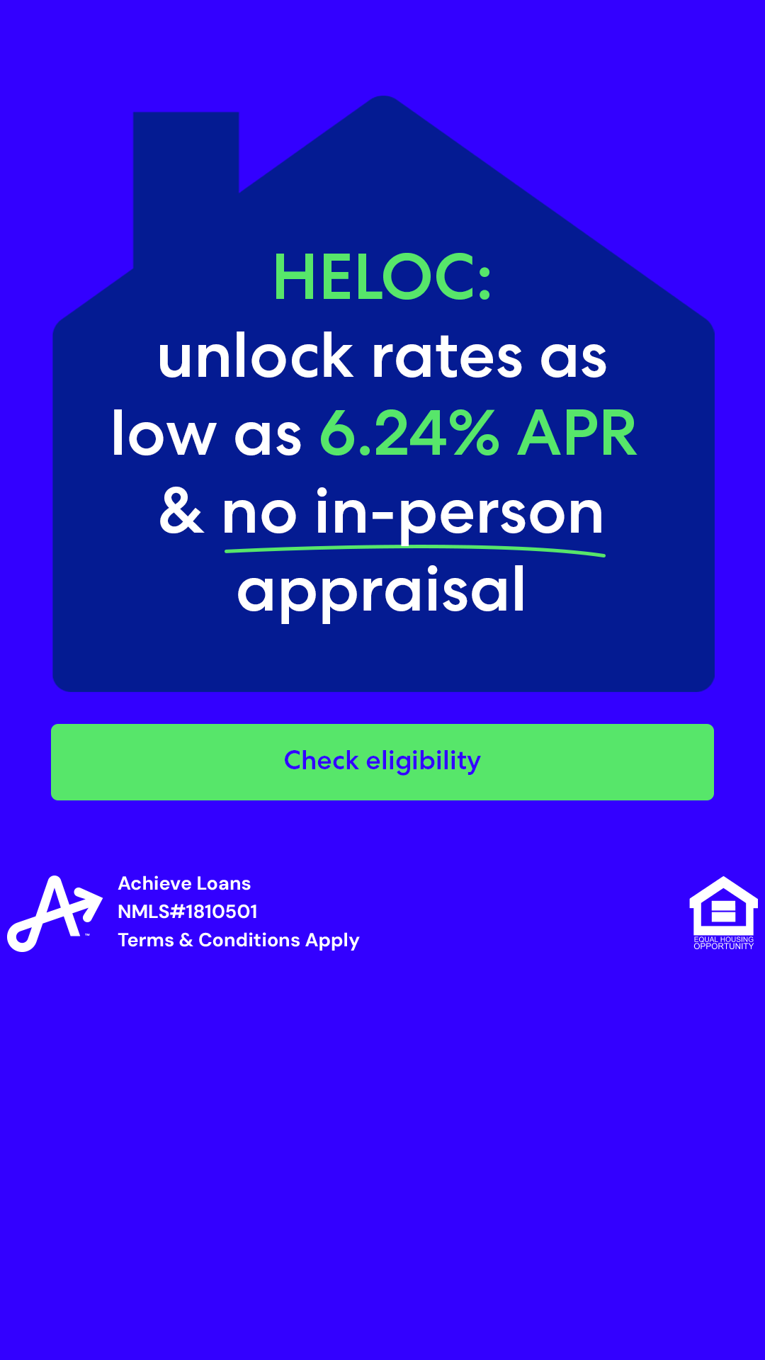 Achieve Loans Facebook ad