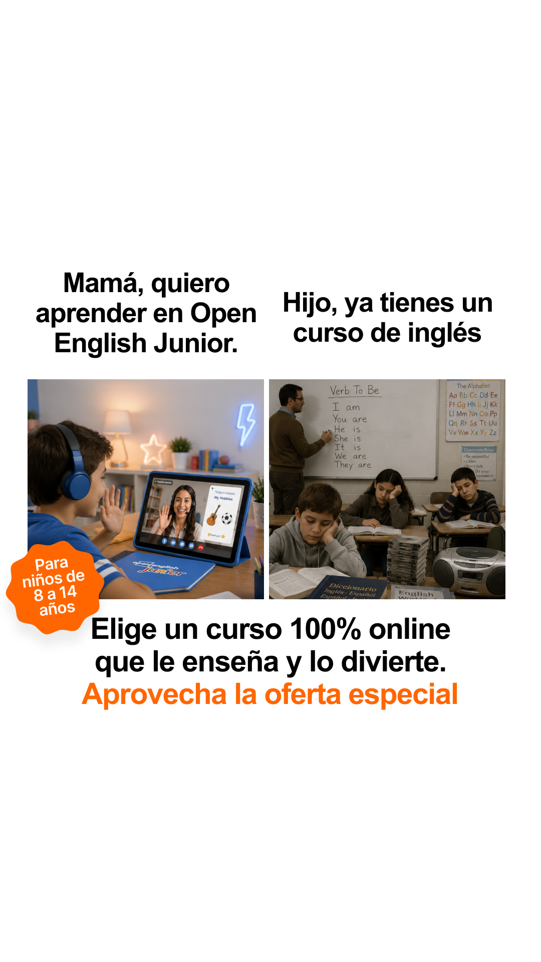 Open English Junior Facebook ad