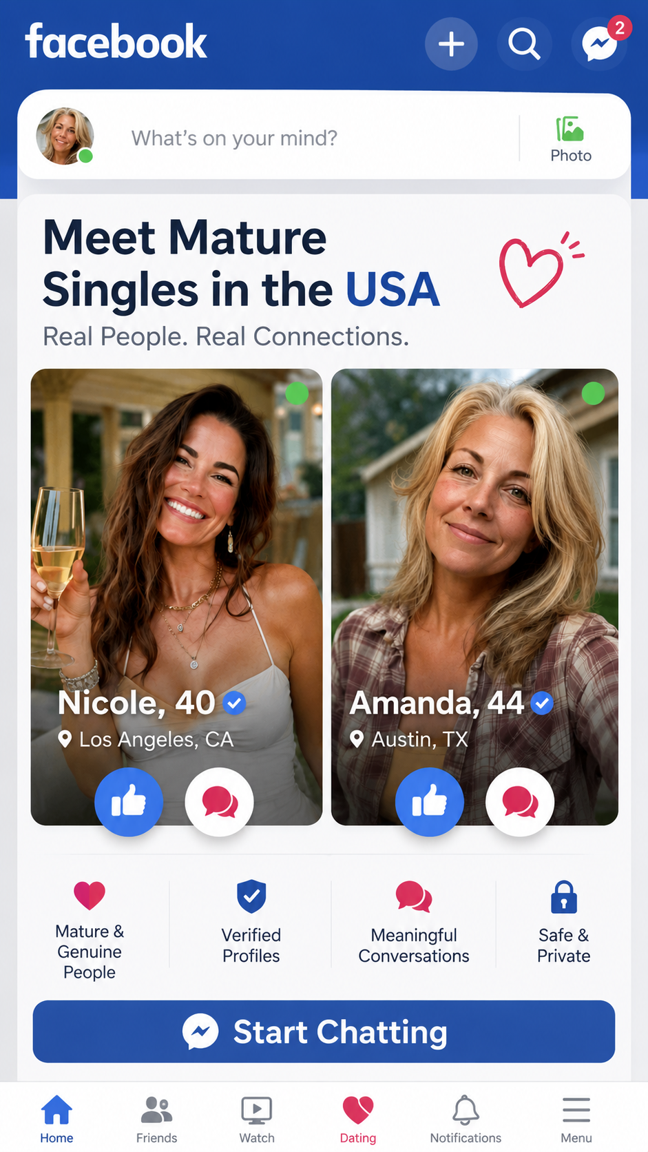Gotiglacialsh Facebook ad: Tap to see who’s online