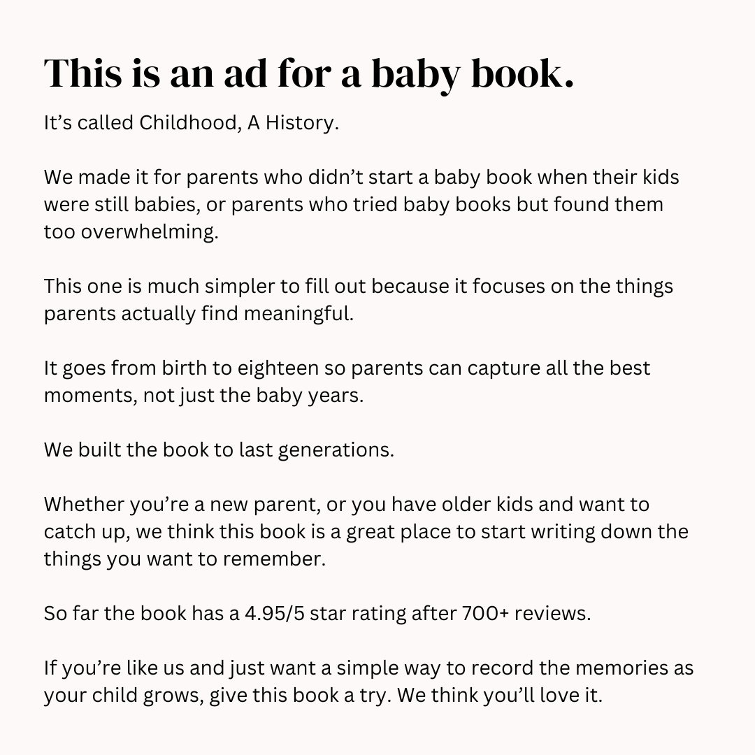 Kept Facebook ad