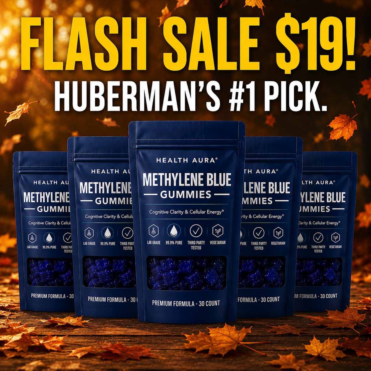 The Active Aging Report Facebook ad: I tell my patients to try methylene blue gummies every…