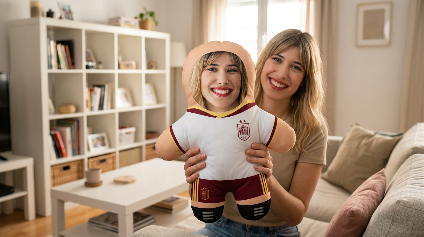 RegaloOriginal.com Facebook ad: Muñeco con cara Selección Española (La Roja) personalizado