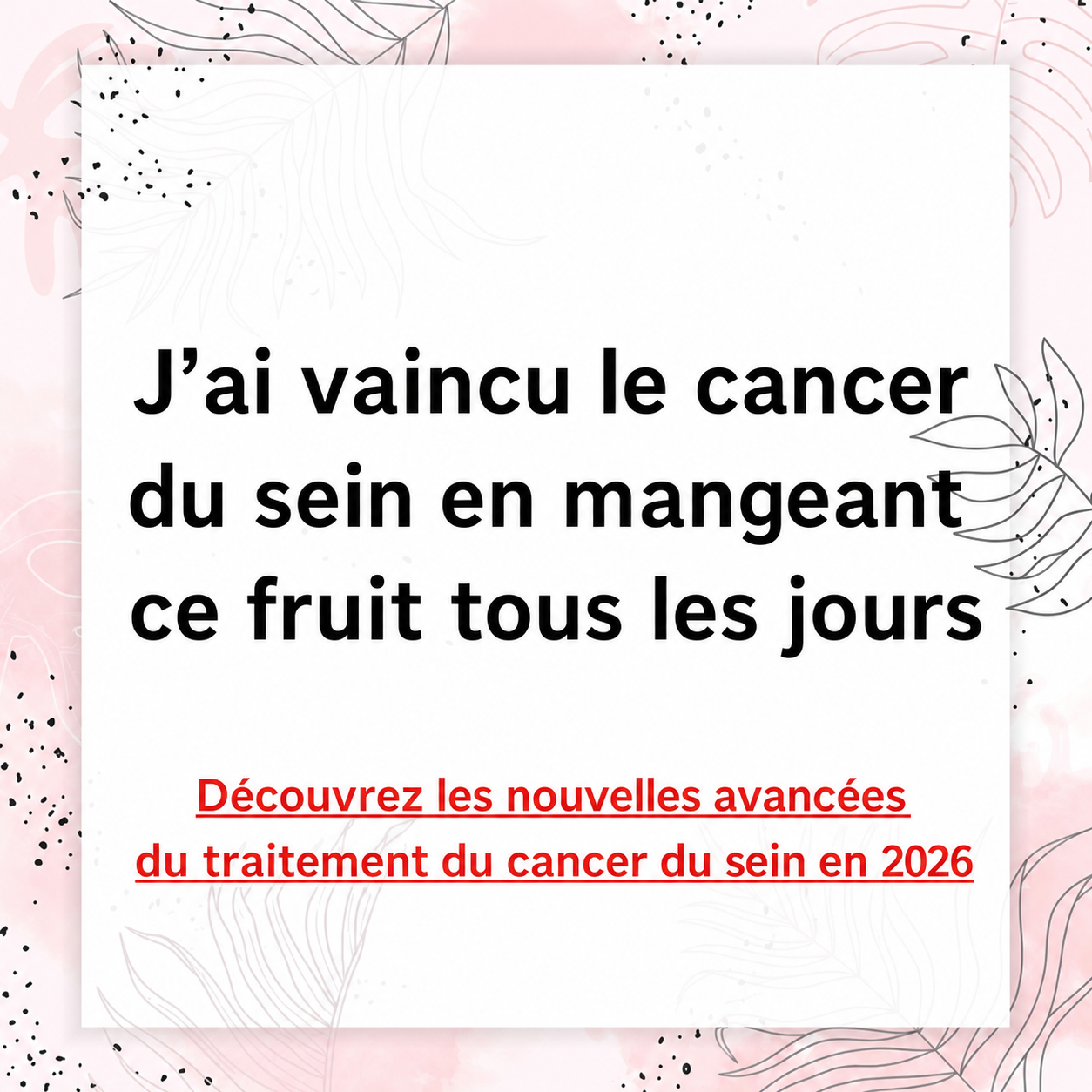Senior Wellness Hub Facebook ad: Les meilleurs choix thérapeutiques face au cancer du sein…