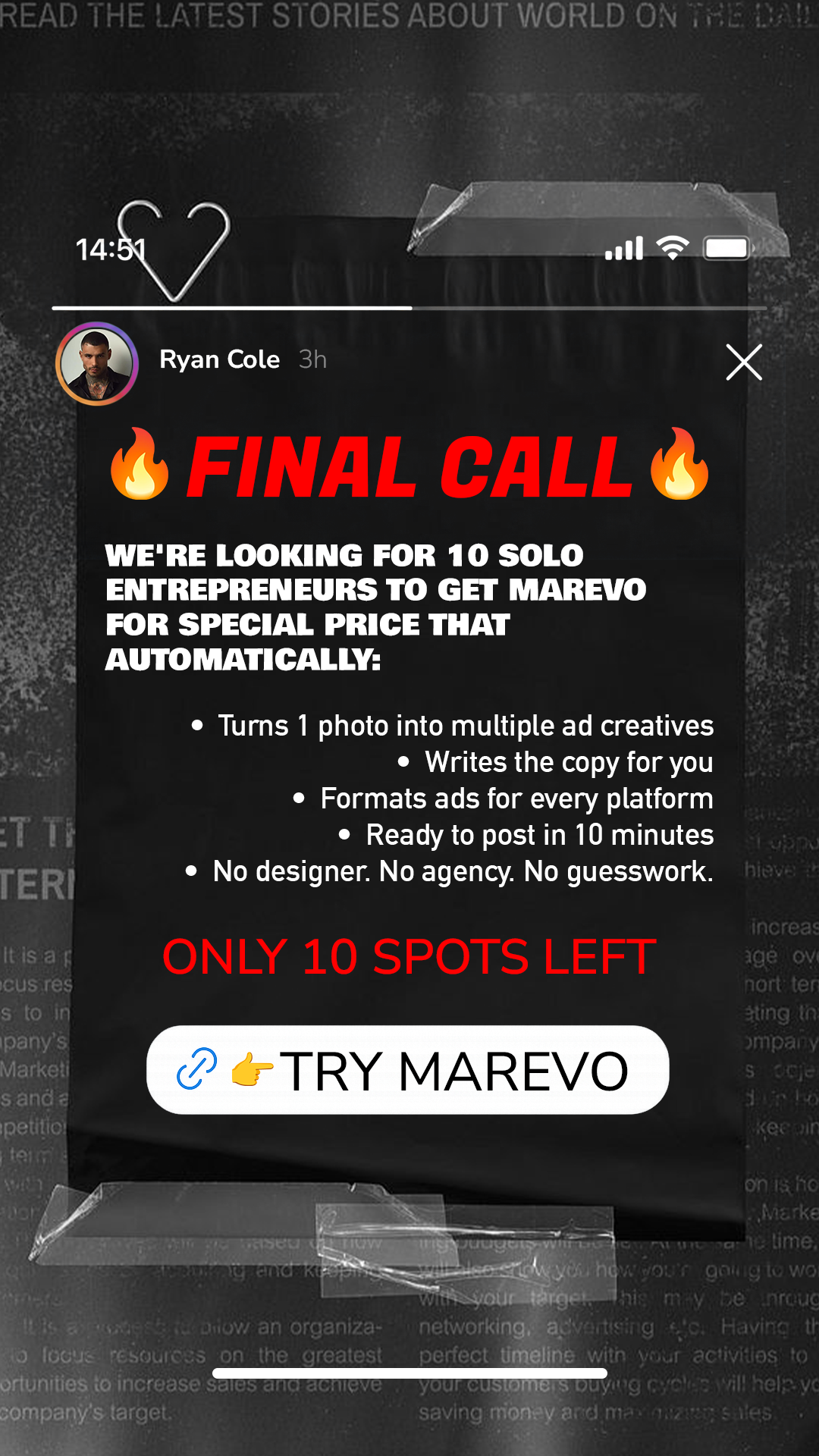 Marevo - AI Ads That Sell Facebook ad: START GENERATE AI ADS