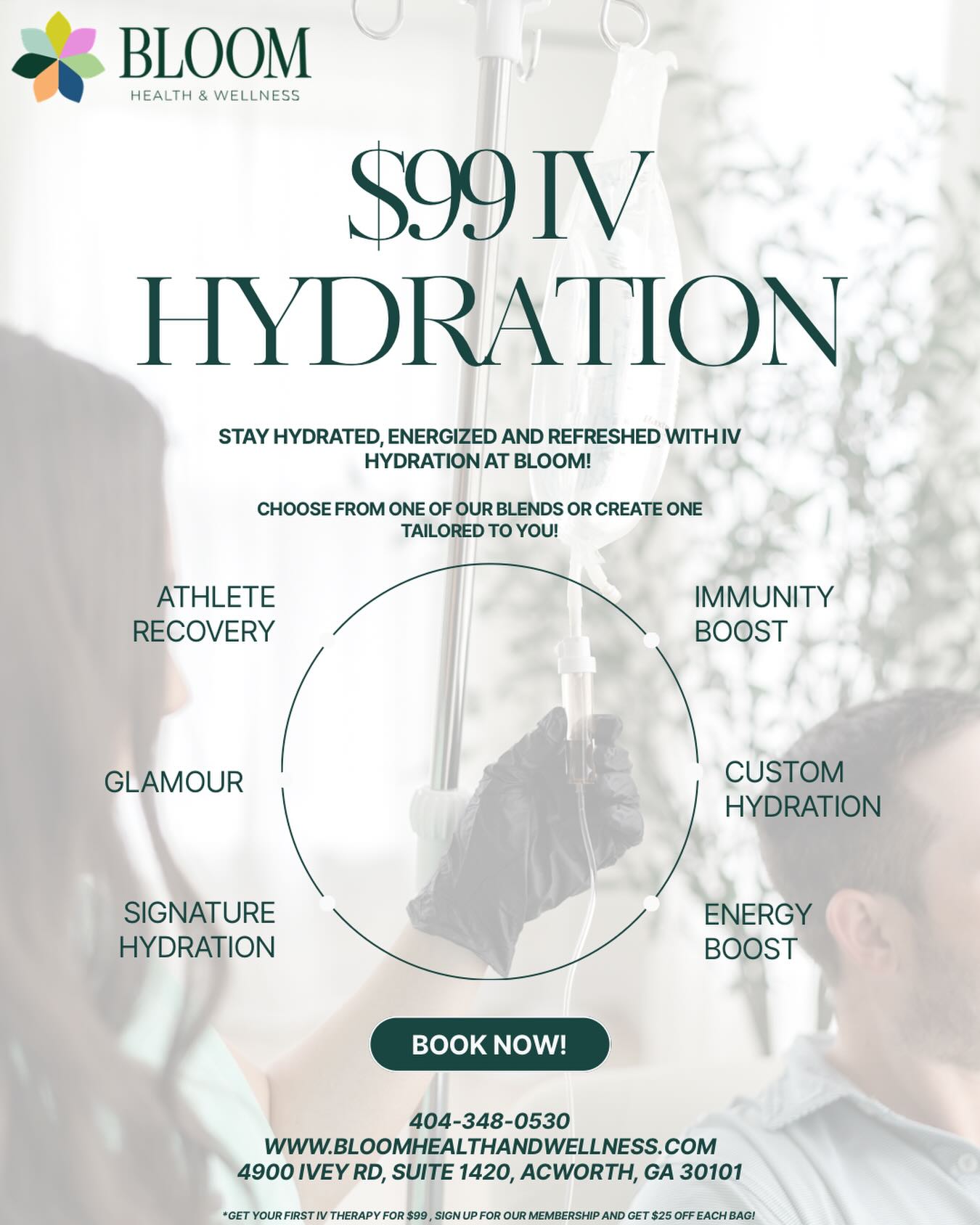 Bloom Health and Wellness Facebook ad: Contact | Bloom