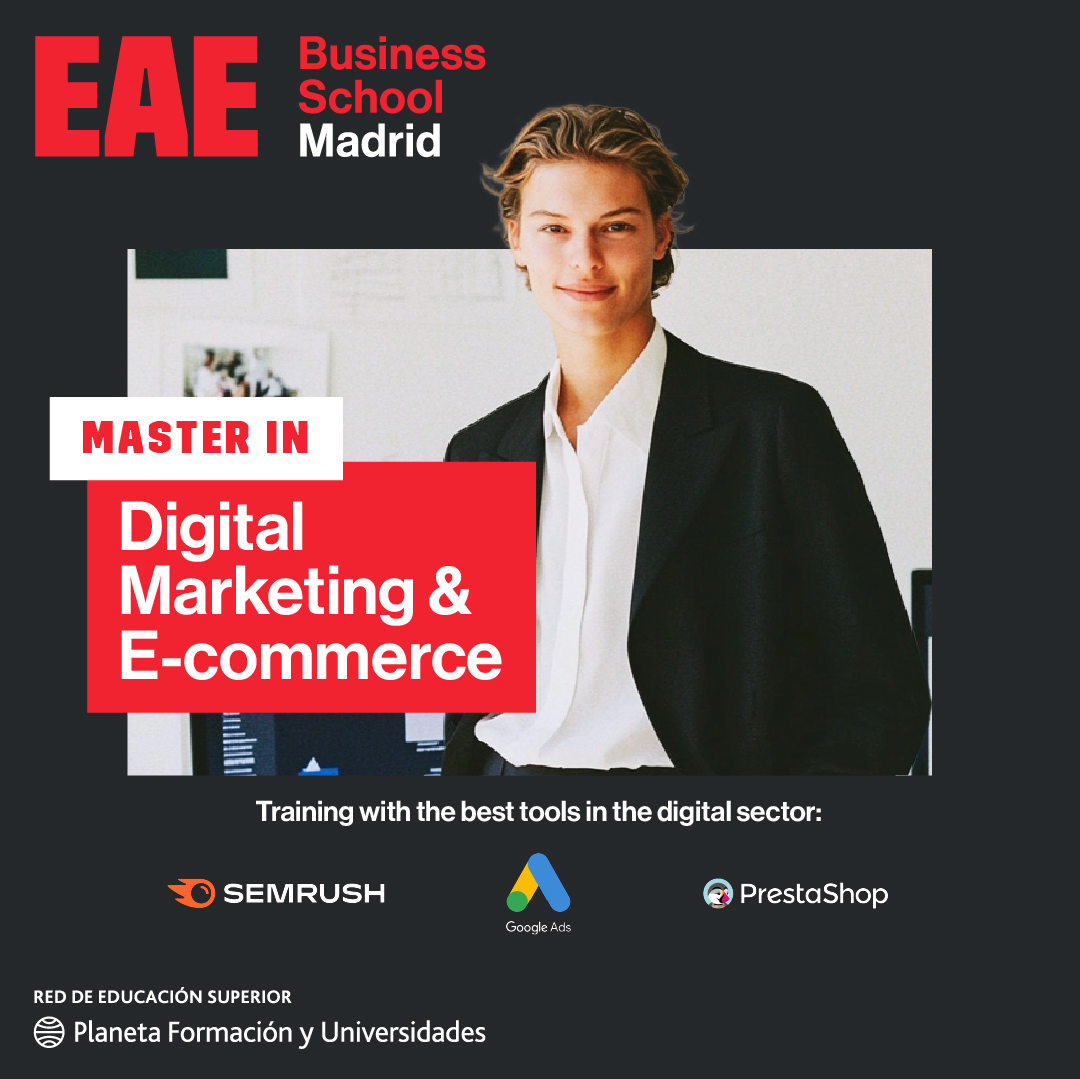 EAE Business School Facebook ad: MBA's and Masters.