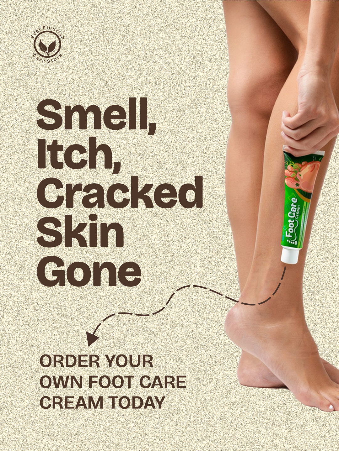 Flourish Care Store Facebook ad: Say Good bye to foot problem