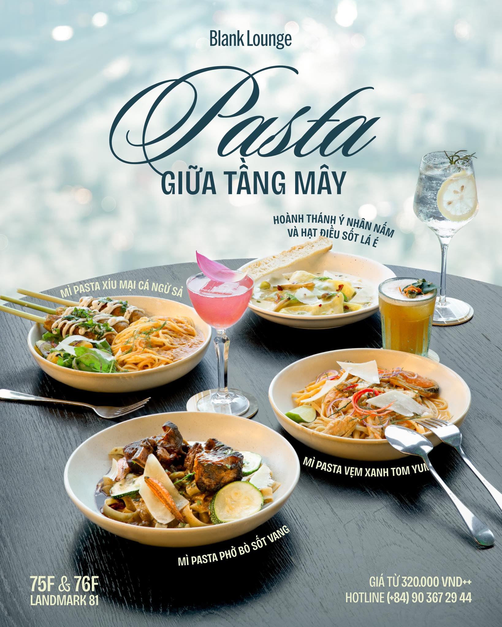 Blank Lounge Facebook ad: MÓN PASTA MỚI SẮP RA MẮT TẠI BLANK…