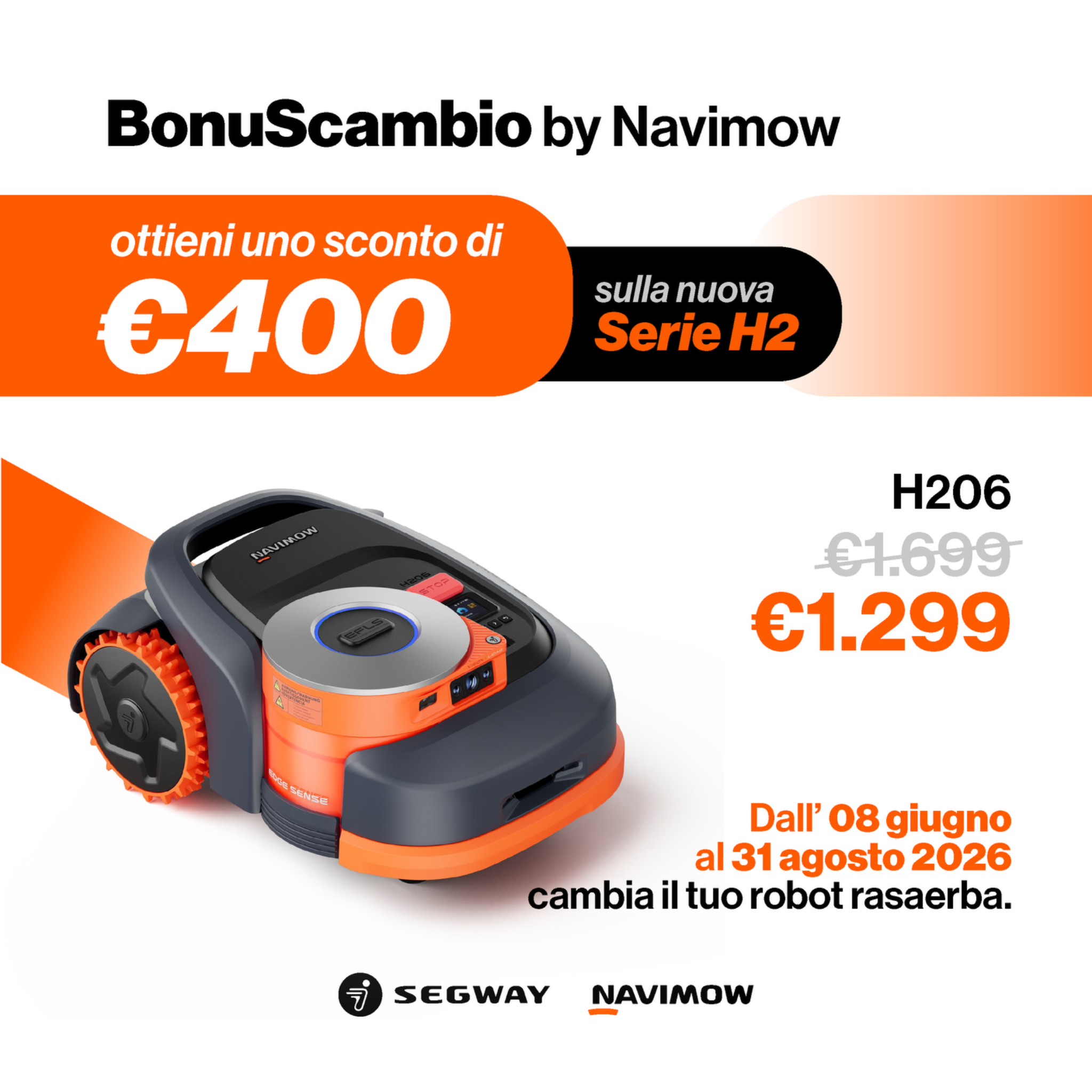 Segway Navimow Italia Facebook ad: Tutta la serie H2 scontata di €400 se…