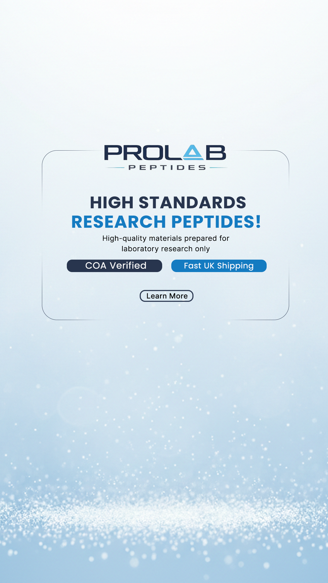 Prolab Peptides Facebook ad: Research demands precision.