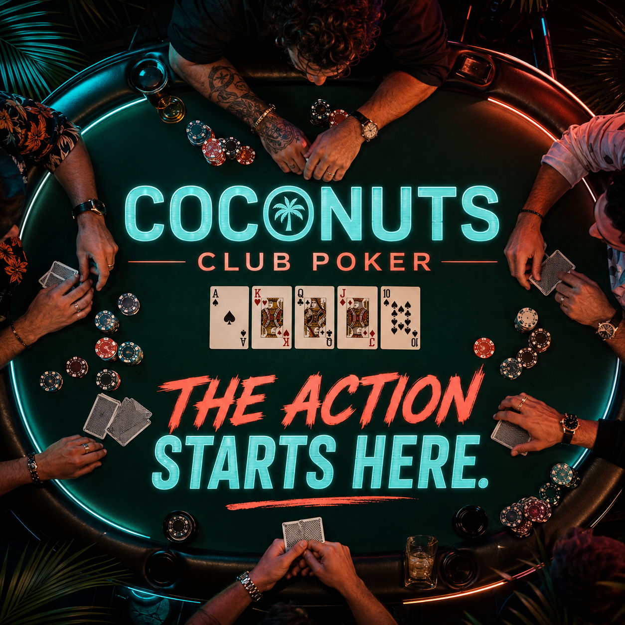 Coconuts Club Poker Facebook ad from Aug 1, 2026