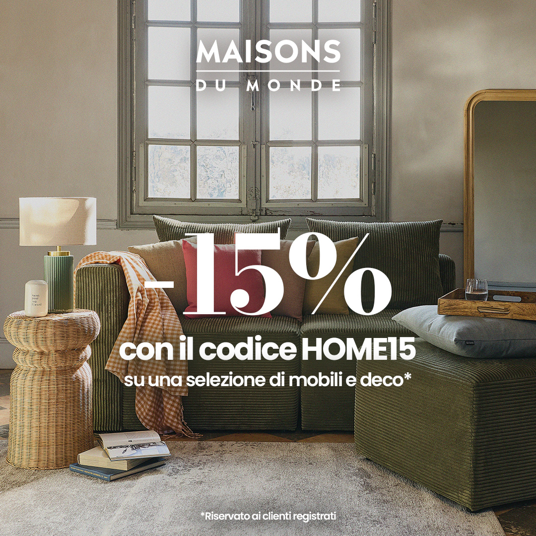 Maisons du Monde Facebook ad: -15% su una selezione di mobili e deco
